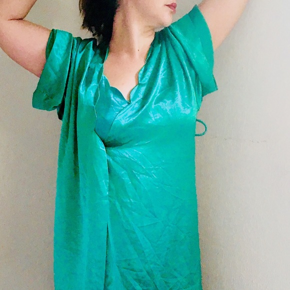 Vtg Nightgown Peignoir Set Jade S / M - Val Mode - Picture 6 of 8